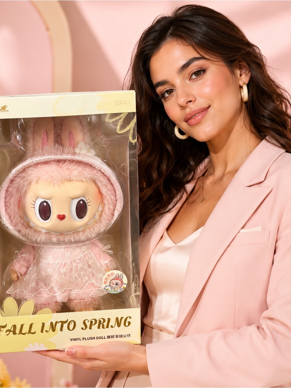 POP MART Mokoko Fall Into Spring 38cm Vinyl Plush Doll NIB